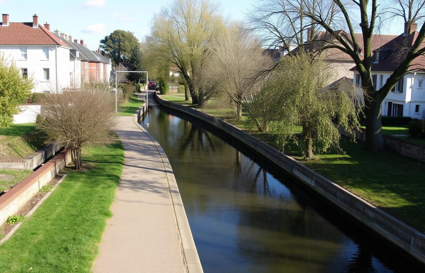 Canal de Roubaix à Wasquehal - commune résidentielle